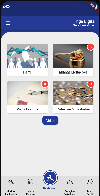 Portal de Compras Santa Mariana - tela inicial