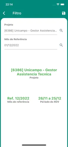 RDV Unicampo - lista de despesas